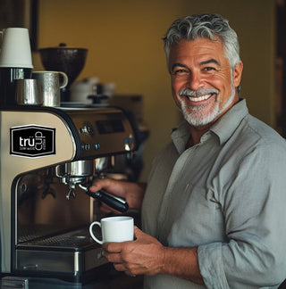 Man enjoying low acid coffee without heartburn or acid reflux
