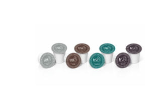 All coffee pods with a white background