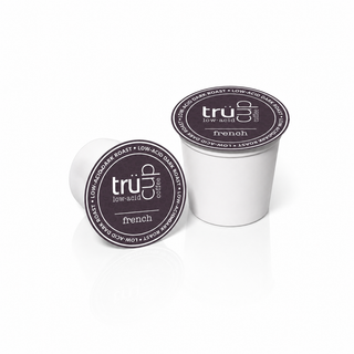 TruCup French Roast Coffee pod with a white background