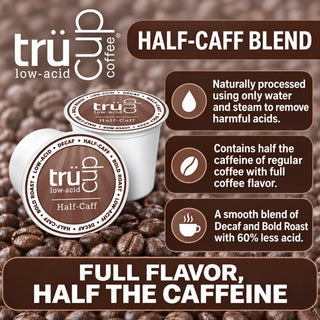 Half-Caff Low-Acid Coffee K-Cups – 48 Count